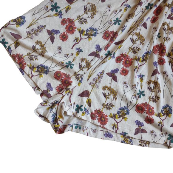 Anthropologie Puff Sleeved Boho Floral Romper Cream Fall Florals M NWT - Picture 10 of 16